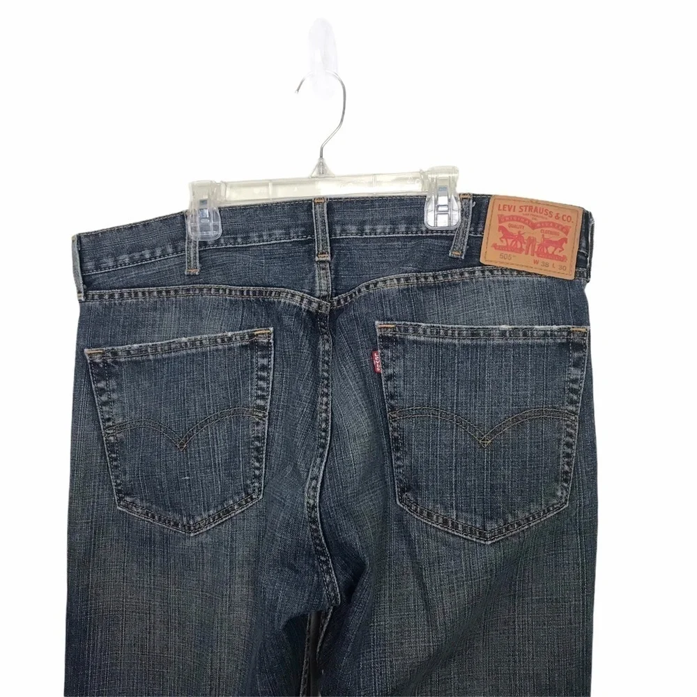 Levis 505 Straight Leg Denim Jeans 38x30